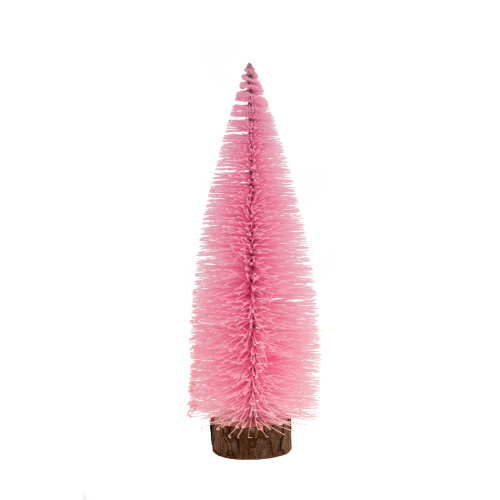 ΧΡΙΣΤΟΥΓΕΝΝΙΑΤΙΚΟ ΔΕΝΤΡΟ ΑΠΌ ΣΙΖΑΛ ΜΕΤΑΞΙ ΡΟΖ  ΜΕ ΓΚΛΙΤΕΡ ΜΕ ΞΥΛΙΝΗ ΒΑΣΗ 25ΕΚ ΥΨΟΣ