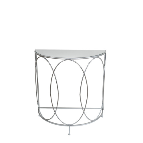 ΜΕΤΑΛΛΙΚΗ ΚΟΝΣΟΛΑ ΑΣΗΜΙ ΟΒΑΛ ΜΕ ΤΖΑΜΙ ΚΑΘΡΕΠΤΗ 75Χ37,56Χ81ΕΚ